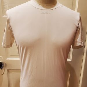 White men's cool tee with mesh